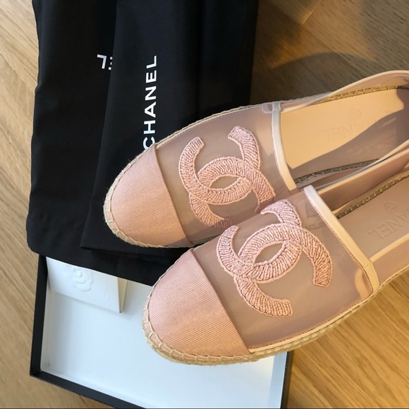 CHANEL Shoes - CHANEL Baby Pink Espadrilles never worn.